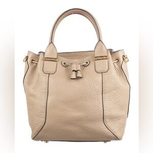 Mackage cream pebble leather drawstring bag